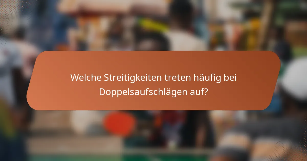 Welche Streitigkeiten treten häufig bei Doppelsaufschlägen auf?