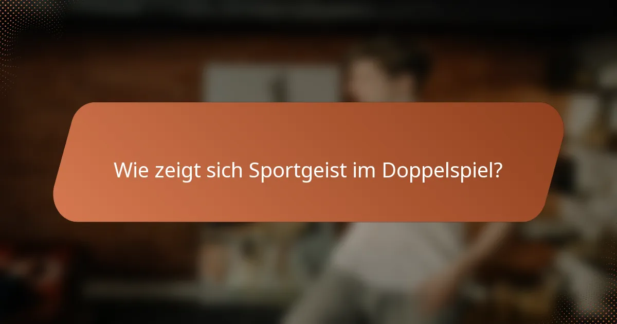 Wie zeigt sich Sportgeist im Doppelspiel?
